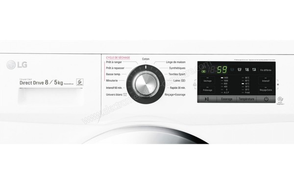 LG F854G63WR - Panneau de commandes (cr&eacute;dit : Darty)