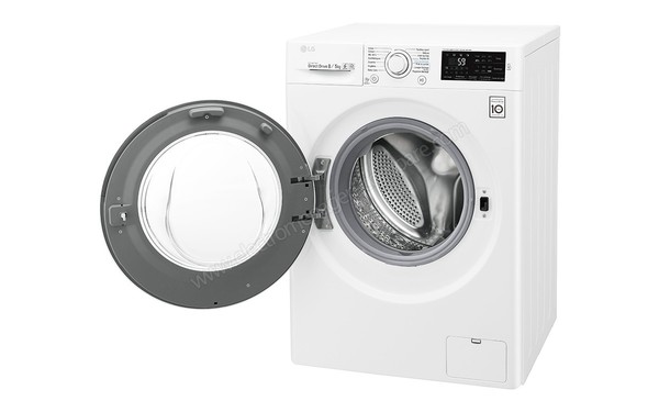 LG F854J60WR - Vue 3/4 droite hublot ouvert