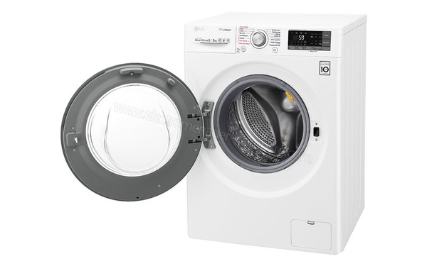 LG F854J71WRH - Vue 3/4 droite hublot ouvert