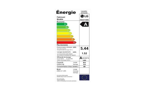 LG F854J71WRH - &Eacute;tiquette &eacute;nergie