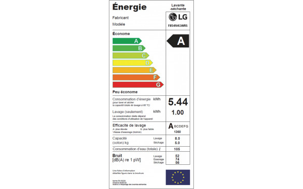 LG F854N41WRS - &Eacute;tiquette &eacute;nergie