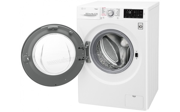 LG F94J61WHS - Vue 3/4 droite hublot ouvert