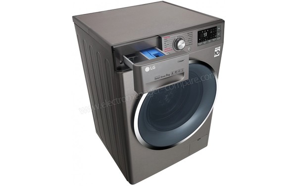 LG F94J72STST - Vue 3/4 gauche avec bac &agrave; produits