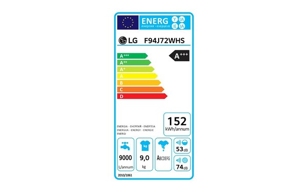 LG F94J72WHS - &Eacute;tiquette &eacute;nergie