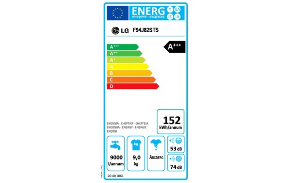 LG F94J82STS - &Eacute;tiquette &eacute;nergie