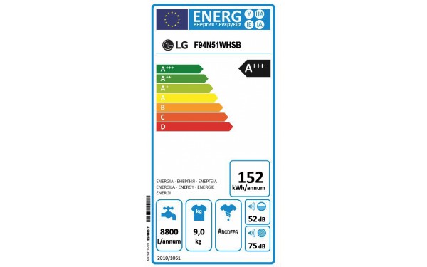 LG F94N51WHSB - &Eacute;tiquette &eacute;nergie