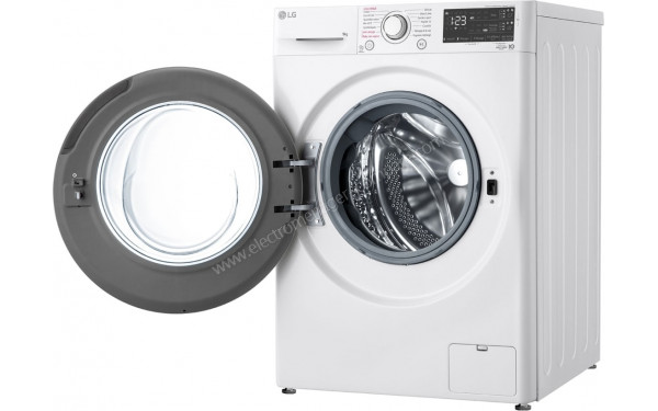 LG F94V30WHSA - Vue 3/4 droite porte ouverte