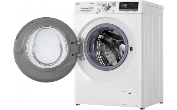 LG F94V71WHS - Vue 3/4 droite avec hublot ouvert