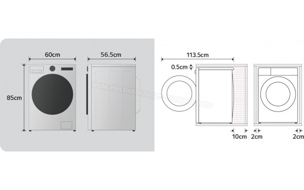 LG F94X58WHST - Dimensions