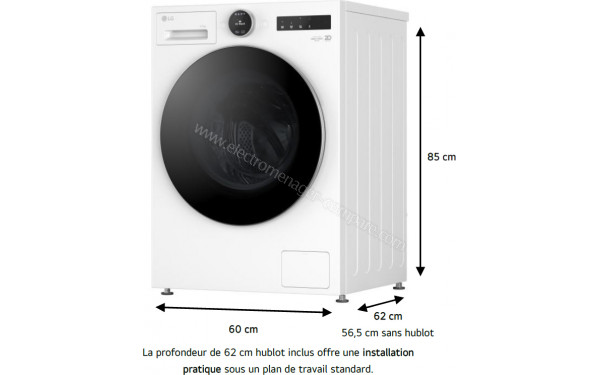 LG F964X71WSTA - Dimensions