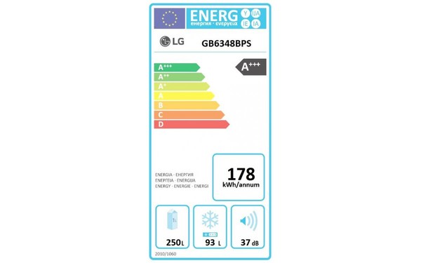 LG GB6348BPS - &Eacute;tiquette &eacute;nergie