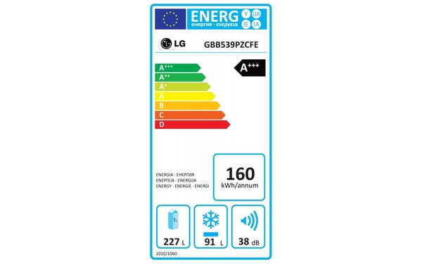 LG GBB539PZCFE - &Eacute;tiquette &eacute;nergie