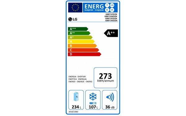 LG GBB71PZEZN - &Eacute;tiquette &eacute;nergie