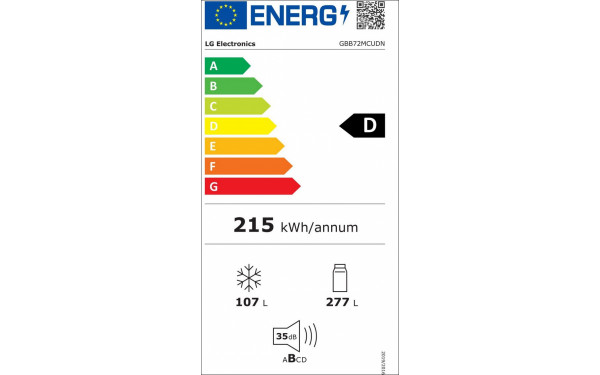 LG GBB72MCUDN - &Eacute;tiquette &eacute;nergie v2