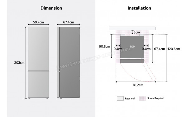LG GBBS322APY - Dimensions