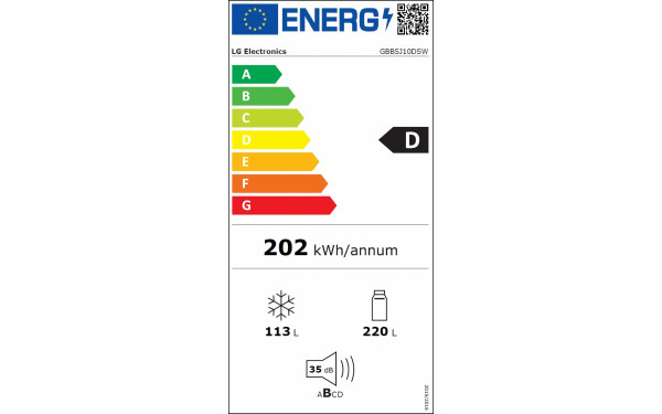 LG GBBSJ10DSW - &Eacute;tiquette &eacute;nergie v2