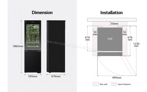 LG GBG7190CEV - Dimensions
