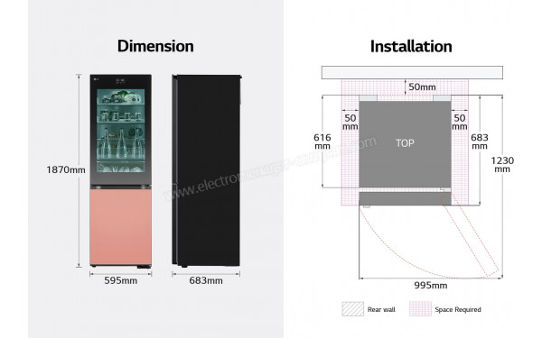 LG GBG719MDNN - Dimensions
