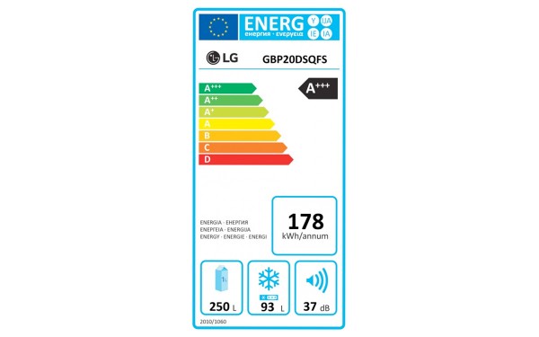 LG GBP20DSQFS Import EU - &Eacute;tiquette &eacute;nergie