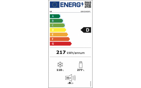 LG GBV5240DPY - &Eacute;tiquette &eacute;nergie v2
