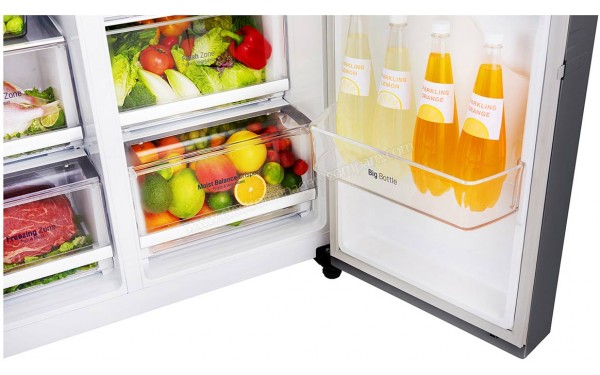 LG GSB6616PS - Vue des bacs de zone fra&icirc;cheur