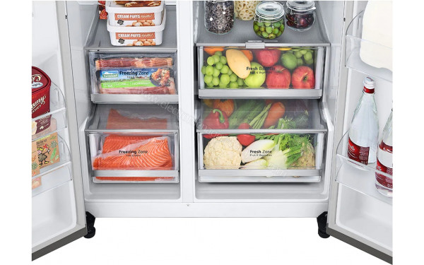 LG GSJV80BSLF - Tiroirs partie r&eacute;frig&eacute;rateur et cong&eacute;lateur