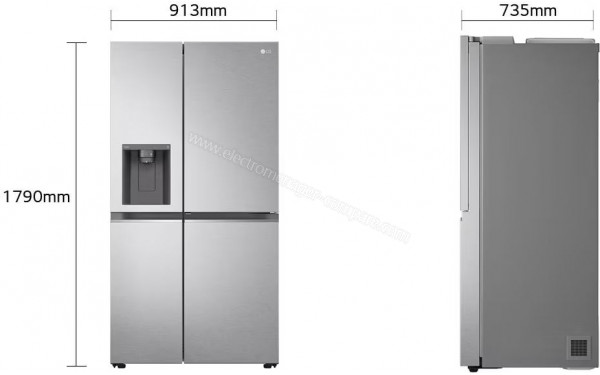 LG GSJV80MBLE - Dimensions