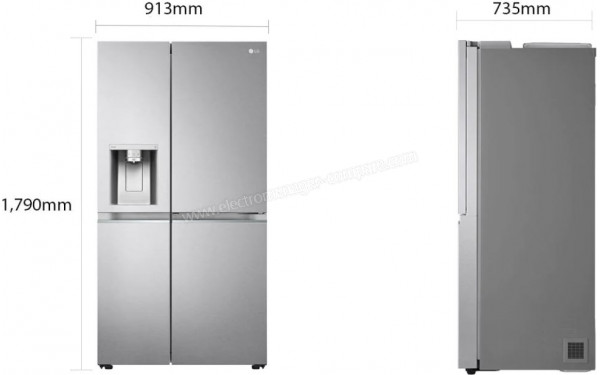 LG GSJV90BSAF - Dimensions