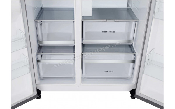 LG GSXE90MBAD - Bacs fra&icirc;cheurs partie r&eacute;frig&eacute;rateur et tiroirs partie cong&eacute;lateur