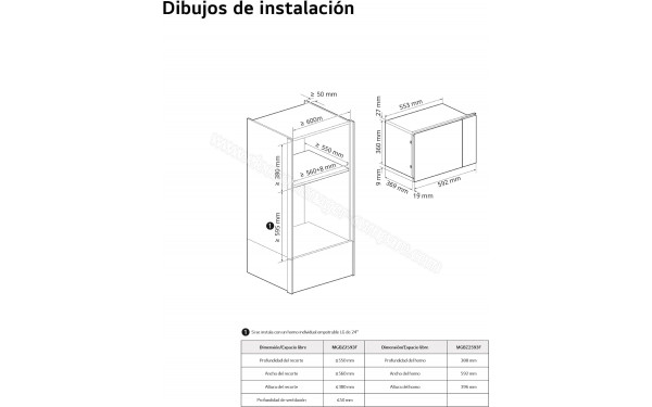 LG MG7Z2593B - Dimensions