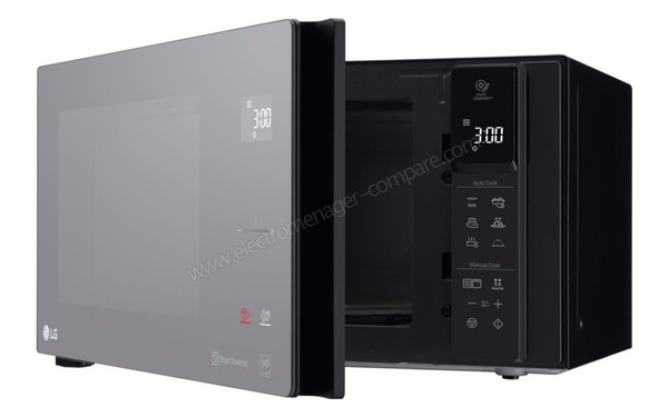 LG MH7295DDR - Vue 3/4 droite porte ouverte (cr&eacute;dit : Boulanger)