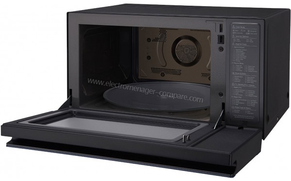 LG MJ3965ACW - Vue 3/4 droite porte ouverte