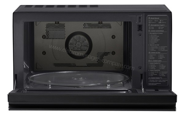 LG MJ3965BCR - Vue de face, porte ouverte