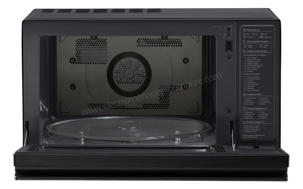 LG MJ3965BPS - Vue de face, porte ouverte