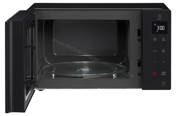 LG MS2535GDB - Vue de face, porte ouverte