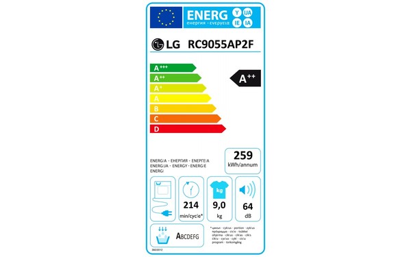 LG RC9055AP2F - &Eacute;tiquette &eacute;nergie