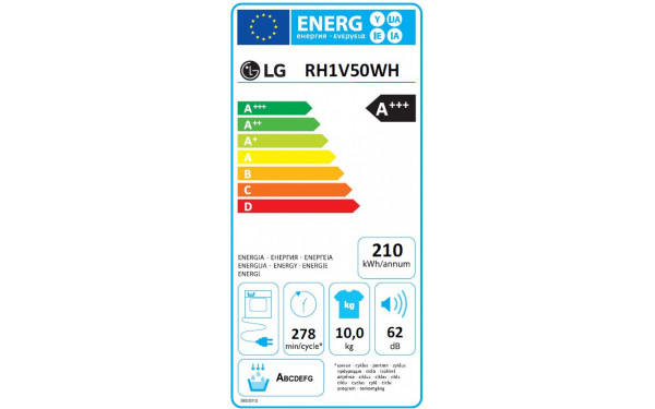 LG RH1V50WH - &Eacute;tiquette &eacute;nergie