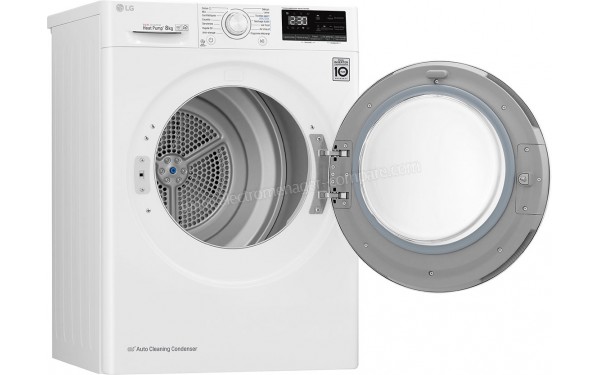 LG RH8030WH - Vue 3/4 gauche avec hublot ouvert