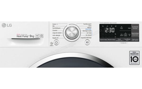 LG RH9052WH - Panneau de commandes (cr&eacute;dit : Boulanger)