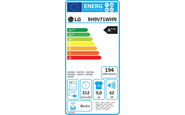 LG RH9V71WHN - &Eacute;tiquette &eacute;nergie
