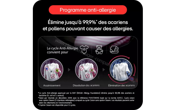 LG RH9X56WH - Programme anti-allergie