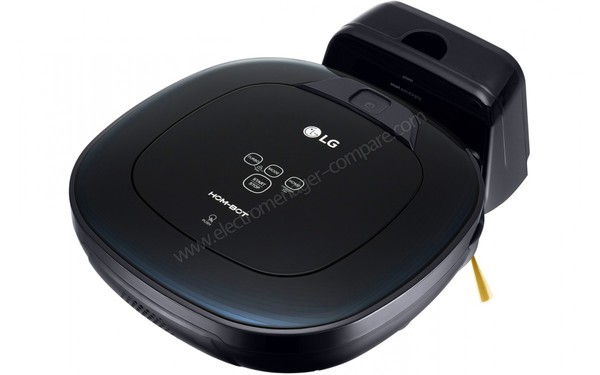 LG VR8604OB - Vue 3/4 droite (arri&egrave;re) avec base de charge (cr&eacute;dit : Darty)
