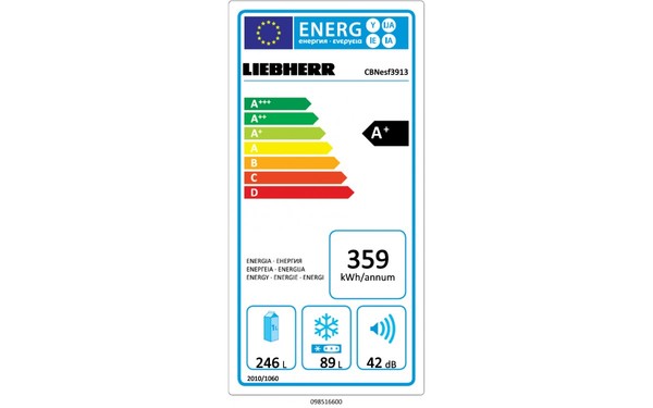 LIEBHERR CBNesf 3913B - &Eacute;tiquette &eacute;nergie