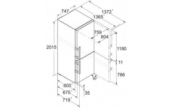 LIEBHERR CBNsdb775i - Dimensions