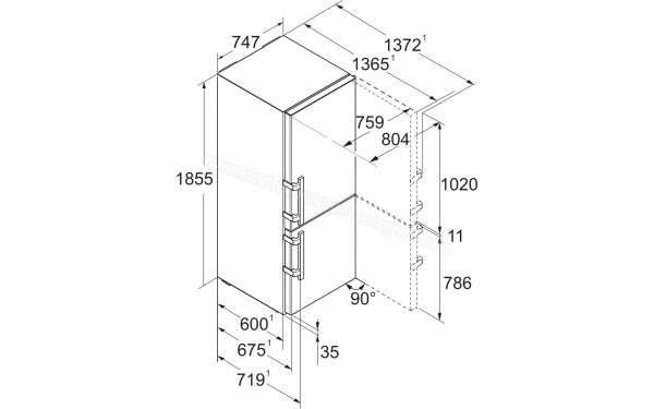 LIEBHERR CBNsdc 765i - Dimensions
