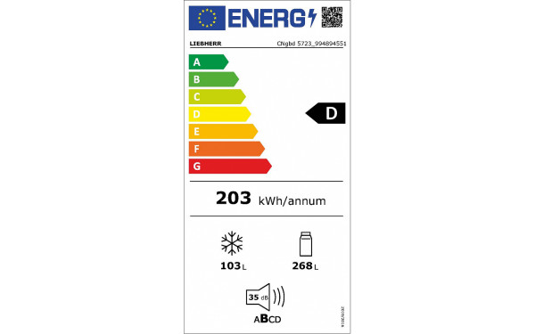 LIEBHERR CNgbd 5723-20 - &Eacute;tiquette &eacute;nergie v2