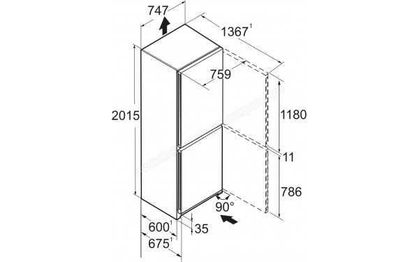 LIEBHERR CNsfd 7723 - Dimensions