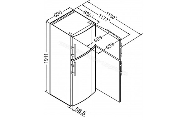 LIEBHERR CTNesf 3663-22 - Dimensions