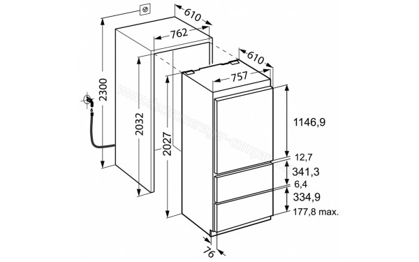 LIEBHERR ECBN 5066-22 - Sch&eacute;ma d'encastrement