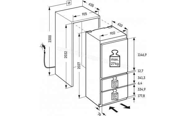 LIEBHERR ECBNe8871 - Dimensions